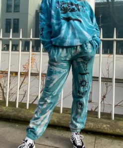 New Girl Order Tops TIE DYE ETCHED GRAPHIC JOGGER