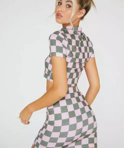 New Girl Order Tops RIB CHECKERBOARD MINI SKIRT