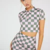 New Girl Order Tops RIB CHECKERBOARD MINI SKIRT