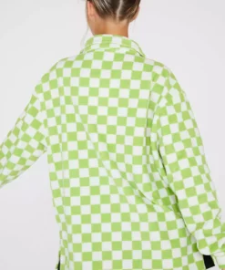 New Girl Order Checkerboard Fleece Shirt Tops