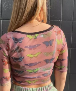 New Girl Order MESH BUTTERFLY TOP Tops
