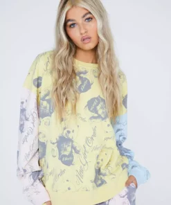 New Girl Order Tops Bear Panel Sweat