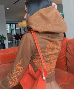 New Girl Order Tops TATTOO HOTFIX ZIP UP HOODIE